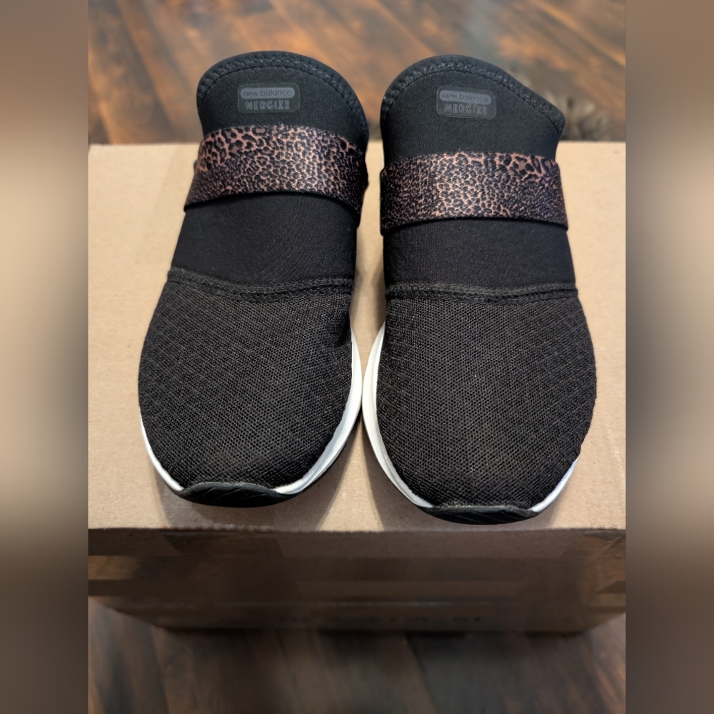 New Balance Sneaker Mule Black and Leopard Print Women’s 8.5